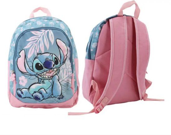 Merkloos Stitch - Rugzak - 2 compartimenten - Blauw Hawaï - Lilo & Stitch