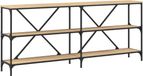 vidaXL Table murale 180x30x75 cm bois de récupération et fer couleur chêne sonoma