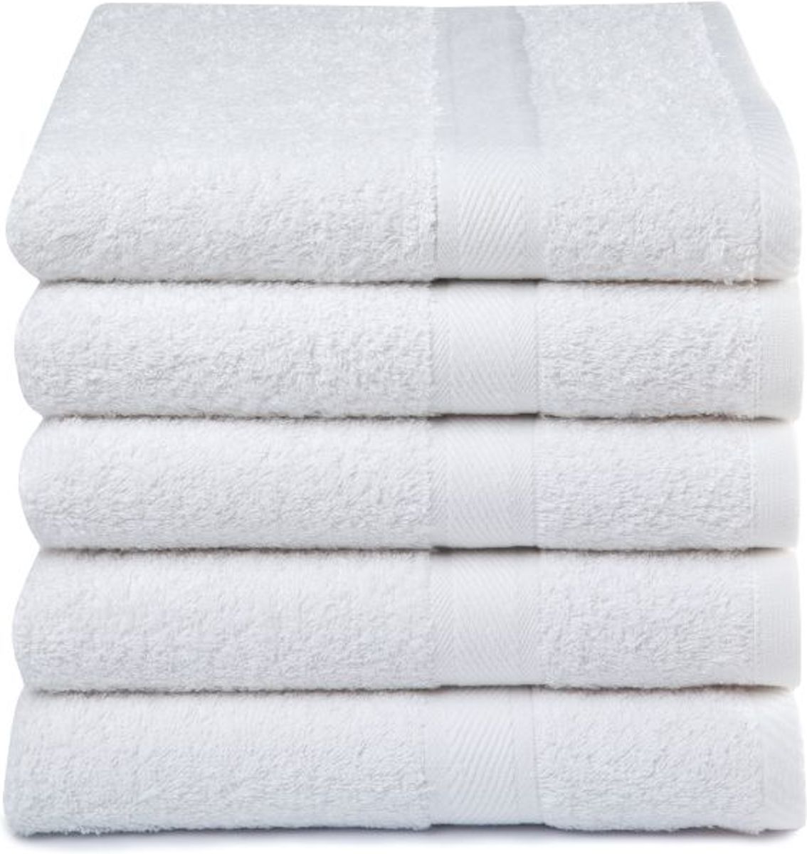 Lucca - Baddoek - 5-pack - 50 x 100 cm - Wit