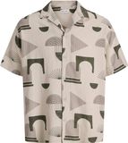 Jack & Jones Overhemd Jjabstract Print Ss Resort Shirt 12290408 Moonbeam Mannen Maat - XXL