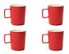 Excelsa Nordic Trendy Mok Set van Porselein, Rood, 320 ml, 4 Stuk