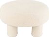 J-Line Kruk Rond Teddy voeten Bouclé - textiel - wit