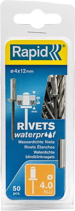 Rapid blindniet waterproof 4 x 12 mm incl boor 50 stuks