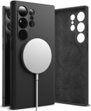 Ringke Silicone Magnetic Hoesje Geschikt voor Samsung Galaxy S24 Ultra | Compatibel met MagSafe | Back Cover met Magneet | Zacht Siliconen | Slank Design | Zwart