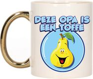Bellatio Decorations Mok voor Opa - Goud - Keramiek - 300 ml