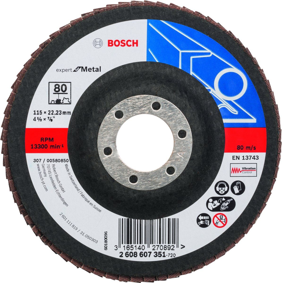 Bosch Bosch Lamellenschuurschijf 115 mm - 22,23 mm - Korrel 80