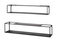 HAKU Wandplank set van 2 zwart, metaal