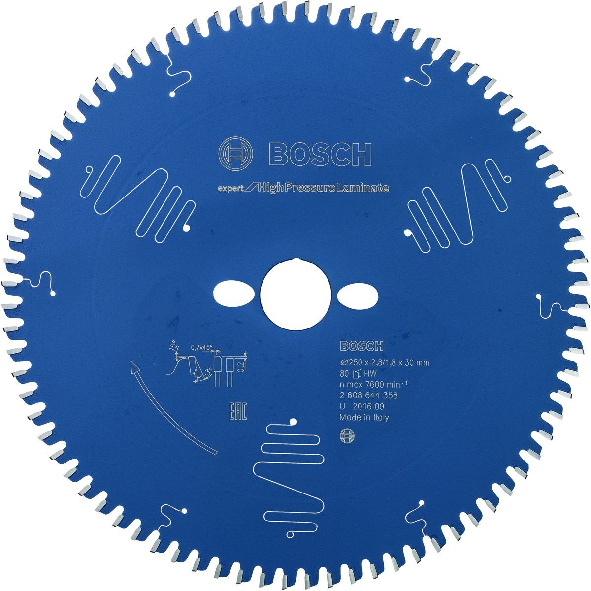 Bosch Cirkelzaagblad Expert for High Pressure Laminate 250 x 30 x 2,8 mm 80