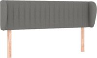 vidaXL Hoofdbord met randen 147x23x78/88 cm stof donkergrijs