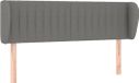 vidaXL Hoofdbord met randen 147x23x78/88 cm stof donkergrijs