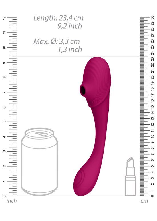 VIVE by Shots Mirai Double Ended Pulse Wave Air Wave Bendable Vibrator - Multi