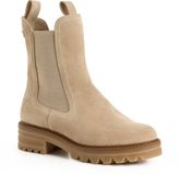 Tamaris Dames Chelseaboot 1-25411-47 400 Beige Leer Textiel Rubber 39 EU