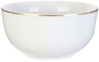 BOL Home Deco Factory Kommetje/serveer schaaltje - wit met gouden rand - D14 x 7 cm - porselein