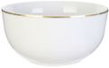 BOL Home Deco Factory Kommetje/serveer schaaltje - wit met gouden rand - D14 x 7 cm - porselein