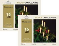 Anna's Collection Guirlandes lumineuses - 2x - 16 bougies LED - 400cm - blanc chaud