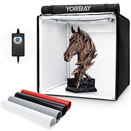 yorbay fotostudio set 40 x 40 x 40cm - Fotobox - Lichtbak - Lichttent - Incl. 4 PVC-achtergrondfolies