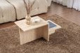 Dimehouse Table basse marbre aspect mélamine beige Eterna - 40x80x40 cm - Rectangulaire
