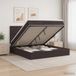 vidaXL lit escamotable avec matelas, marron foncé, 160 x 200 cm, tissu