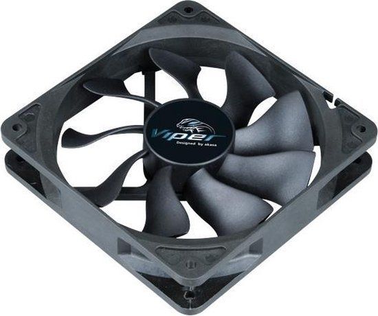 Akasa Viper Computer behuizing Ventilator Zwart