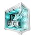 Mars Gaming MCV4W MCV4 Wit Custom XXL EATX Gaming Tower Frameloos Front en Side Tempered Glass Window Dual Chamber Modular Structuur