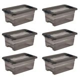 keeeper Opbergbak cornelia met deksel en clipsluiting, 29,5 x 19,5 x 12,5 cm, 4 l, doorzichtig grijs, 6 stuks