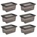 keeeper Opbergbak cornelia met deksel en clipsluiting, 29,5 x 19,5 x 12,5 cm, 4 l, doorzichtig grijs, 6 stuks