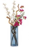 Gerimport Bloemenvaas Anais - Blauw - Transparant - Glas - 10 x 25 cm