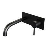 Brauer Black Edition Robinet de lavabo encastrable avec bec incurvé et plaque de recouvrement Modèle A1 Noir mat