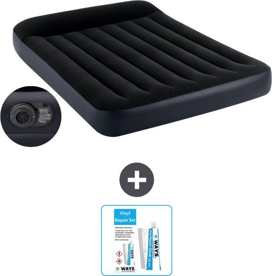 Intex Luchtbed - Twijfelaar - 137 x 191 x 25 cm - Blauw - 2 Personen - Met Reparatieset