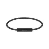 BOSS HBJ1580389 ALEK Heren Armband - Minimalistische armband - Sieraad - Staal - Zwart - 3 mm breed - 19.5 cm lang