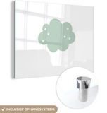 MuchoWow® Glass Painting 120x90 cm - Acrylic Glass Painting - Cloud - Pastel - Kids - Photo on Glass - Paintings