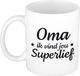 Bellatio Decorations Oma ik vind jou super lief cadeau mok / beker wit 300 ml