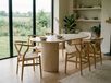 LARUSSO Table repas ovale 200 cm travertin