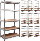Monzana Stellingkast - Set van 10 Metaal 180x90x40cm 875kg - Zilver