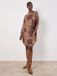 Apricot Ikat Patchwork Oversized Trui-Minijurk