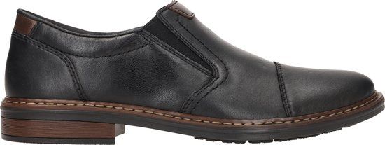 Rieker Instappers - Heren - Zwart - Maat 44 - Casual schoenen - Leer/Imitatieleer