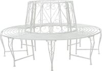 vidaXL Boom bank 8-Aantal zitplaatsen Ø 160 x 89 cm Staal Antiek wit
