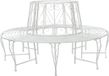 vidaXL Boom bank 8-Aantal zitplaatsen Ø 160 x 89 cm Staal Antiek wit