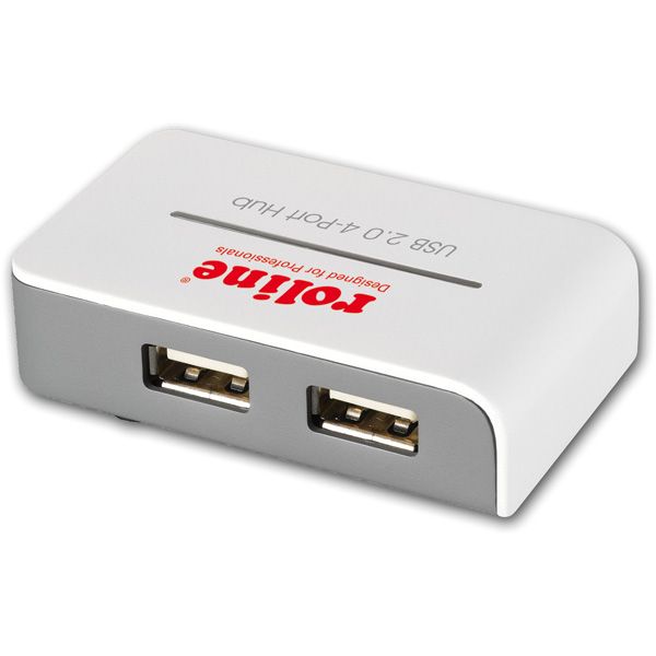 ROLINE USB 2.0 Hub - 4 poorten - Wit/Grijs