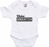 Bellatio Decorations Shoppartners Bv Kleine dondersteen tekst baby rompertje wit jongens en meisjes - Kraamcadeau - Babykleding 68