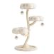 Fudajo Arbre à chat design Ø 59 cm hauteur 125 cm beige charge 15 kg 3 niveaux forme branche avec peluche et sisal poteau griffoir poteau griffoir tour meubles de jeu animal de compagnie