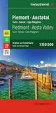 PIEMONT AOSTATAL TURIN LAGO MAGGIORE: Straßen- und Freizeitkarte, mit Top Tips: AK 0636