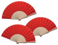 Merkloos Spaanse waaier - 20x - rood - 42 x 23 cm - hout - verkoelend - handwaaier