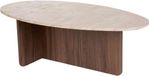 CaliCosy Table basse ANNA Ovale Beige MDF 125x65x40 cm Aspect marbre