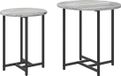vidaXL Bijzettafelset 2 stuks grijs sonoma en zwart 50 x 50 x 50 cm