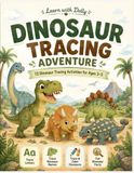 Dinosaur Tracing Adventure: 72 Dinosaur Tracing Activities with Letters, Names, Coloring, Fun Facts & Bonus Activities