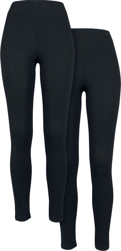 Urban Classics Pre-Pack Jersey 2-Pack Dames Legging - Zwart - 4XL