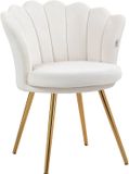 HOMCOM Accentstoel - 100% Polyester Fluweel - 67x64x77cm - Crème