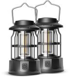 Travelhawk Camping lamp - 2 Stuks - Kampeerlamp - Tentlamp - Op Batterijen - Zwart