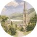 Heritage kruissteekset Aida "Dorf am See (A)", telpatroon, JCLV288-A, diam 25,5 cm